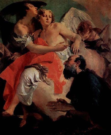 Giovanni Battista Tiepolo Abraham und die Engel, Pendant zu  Hagar und Ismael oil painting image